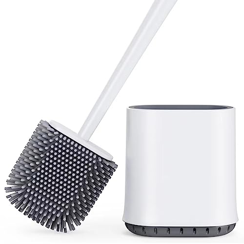 septseven klobürste silikon mit halter, toilettenbürste für tiefenreinigung