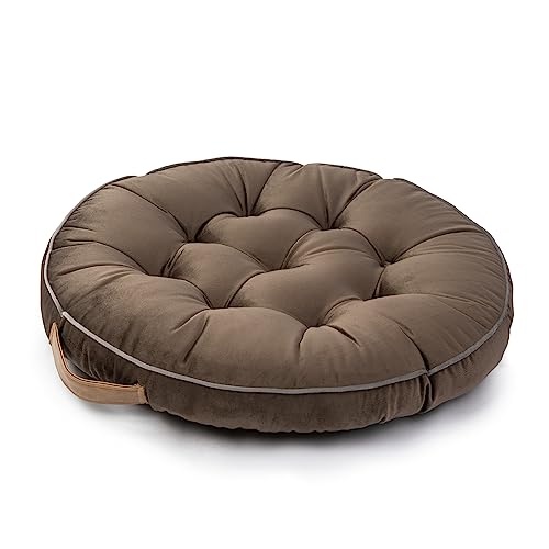 paco home bodenkissen rund 58x58x6cm weich dekorativ für yoga meditation braun