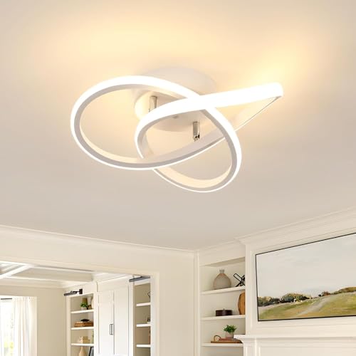 deckenlampe led 30w 3300lm warmweiß 3000k blumenform deckenleuchte weiß für schlafzimmer flur küche balkon