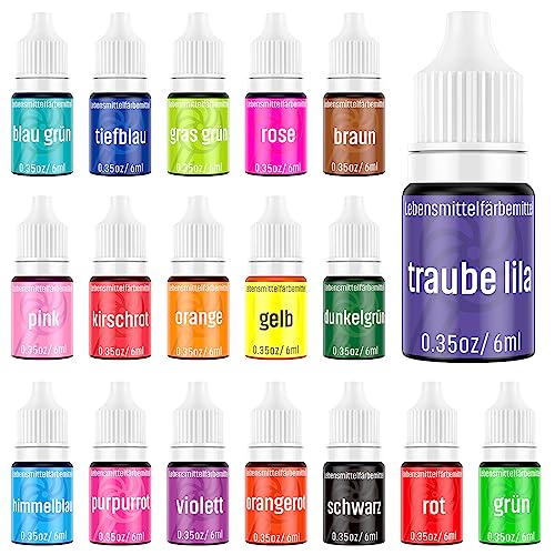 wwtop lebensmittelfarbe flüssig 18 farben x 6ml tortendeko backzubehör