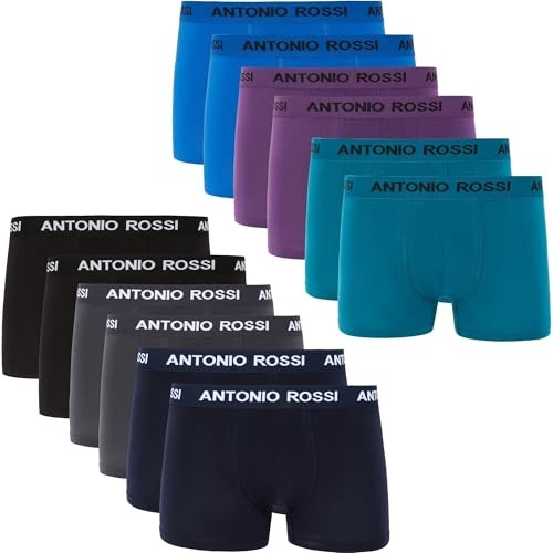 Antonio Rossi Boxershorts 12er Pack S-XXL, 95% Baumwolle, elastischer Bund