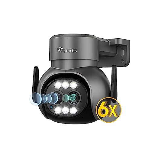 Ctronics WLAN Überwachungskamera 6x Hybrid Zoom, PTZ, Nachtsicht, zwei Wege Audio