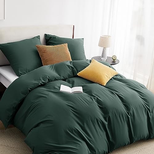 BEDSURE Bettwäsche 135x200 Waldgrün 2-teilig, ÖKO-TEX Micorfaser 80x80 Kissenbezug