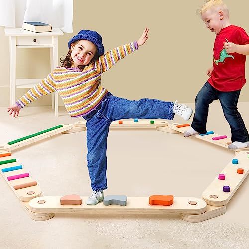 forroby holz kleinkinder schwebebalken balance-board hindernisse montessori spielzeug gelb