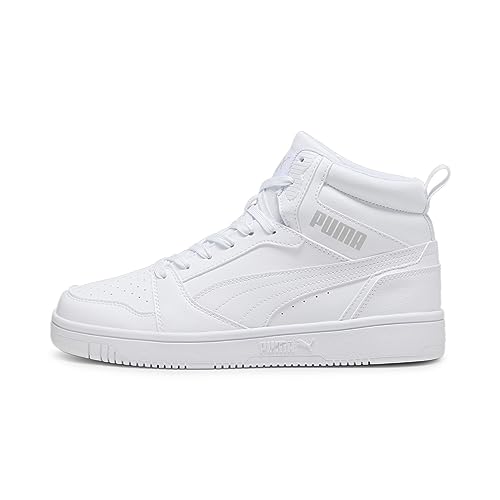 puma rebound v6 unisex turnschuhe in weiß und hellgrau, 45 eu