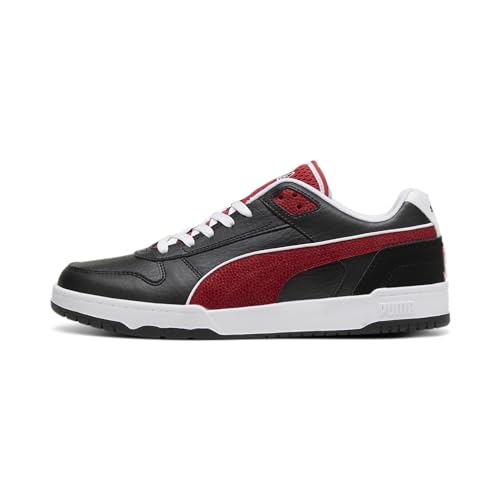 puma rbd game low retro sneaker unisex, weiß schwarz-club red, 36 eu