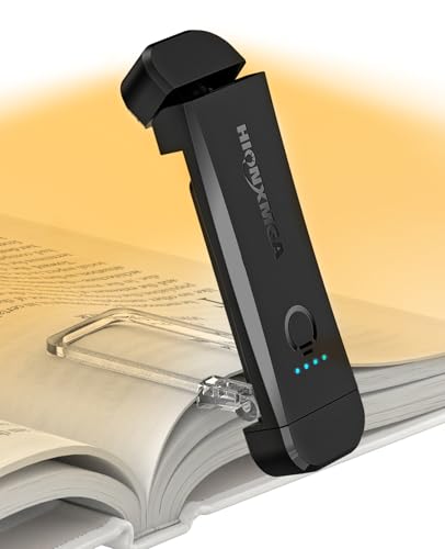 hionxmga leselampe buch klemme, augenschonend, wiederaufladbar, dimmbar, schwarz