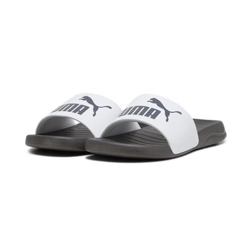 PUMA Popcat 20 Unisex Slides Sandalen, Weiß Dunkelgrau, 44.5 EU