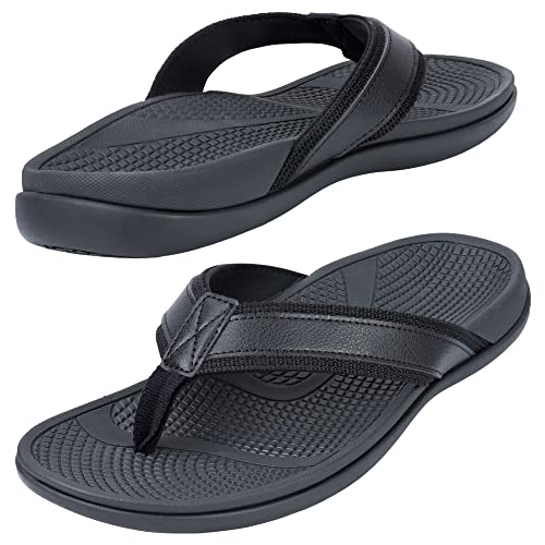 damen zehentrenner flip flops orthopädische sandalen für plantarfasziitis schwarz 40