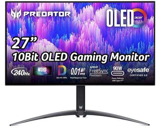 acer predator x27u 27 zoll oled monitor 240 hz für 516,99 euro statt 709 euro