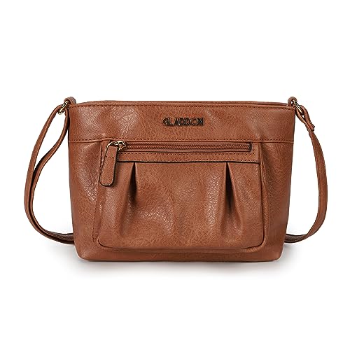 gladdon handtasche damen umhängetasche klein wasserdicht vintage braun multi pocket