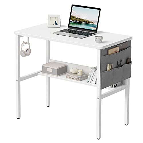 Schreibtisch CubiCubi 80 x 40 cm klein PC-Tisch weiß stabil