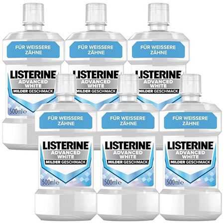 listerine advanced white mild mundspülung 6er pack ab 19,66 euro statt 30 euro