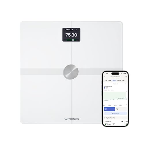 withings body smart wi-fi digital waagen, körperfettanalyse, muskelmasse, wassergehalt, knochenmasse