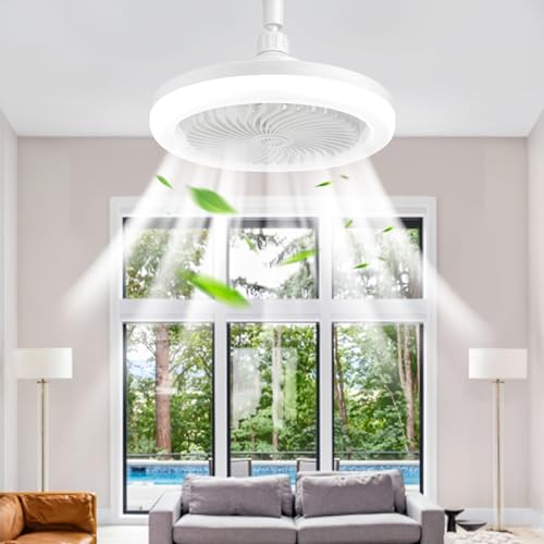 bomkra deckenventilator mit beleuchtung 30w, led, fernbedienung, timer, dimmbar, weiß