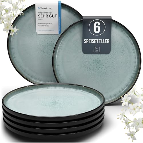 steingut teller groß für 6 personen salbeigrün Ibiza, mediterranes essteller set