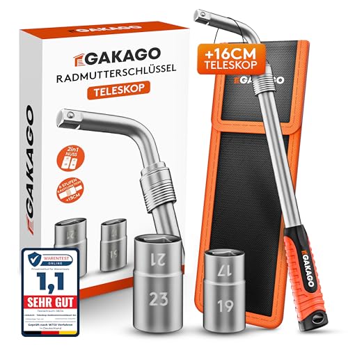 gakago teleskop radmuttern schlüssel set 17/19mm 21/23mm 1/2 zoll ausziehbar