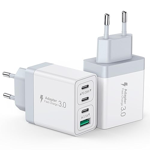 usb ladegerät 4-port 40w schnellladegerät mit usb c und usb a für iphone, samsung