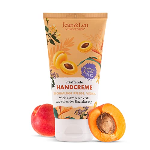 jean & len handcreme straffend aprikosenkernöl q10 für trockene hände 75 ml