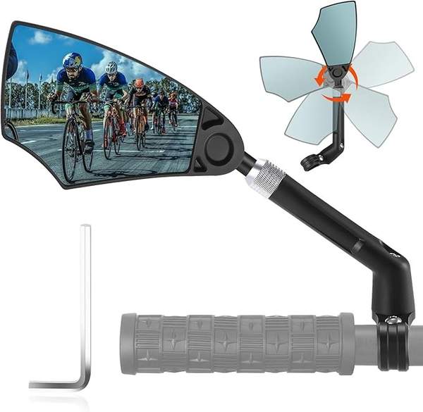 Fahrradspiegel Klappbar für E-Bike 20-23mm, 360 Verstellbar, Aluminium