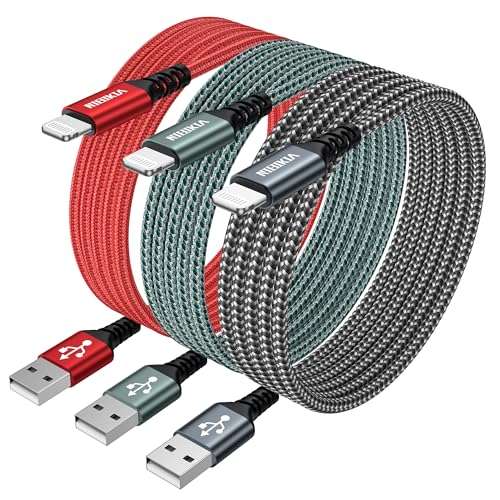 iPhone Ladekabel Lightning 3er Pack 2M MFi zertifiziert USB auf Lightning für iPhone 14-5s