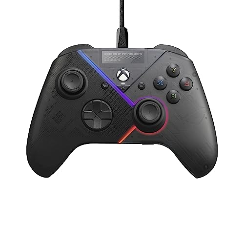 asus rog raikiri controller für pc und xbox, einstellbare trigger, rgb, 3,5-mm buchse