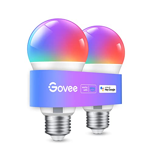 govee smart glühbirne e27, wlan rgbww lampe dimmbar, 16 millionen farben, 800lm, 2 stück