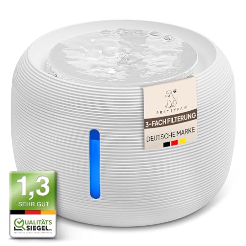 katzenbrunnen pretty paw, leiser 2.5L trinkbrunnen mit led und aktivkohlefilter