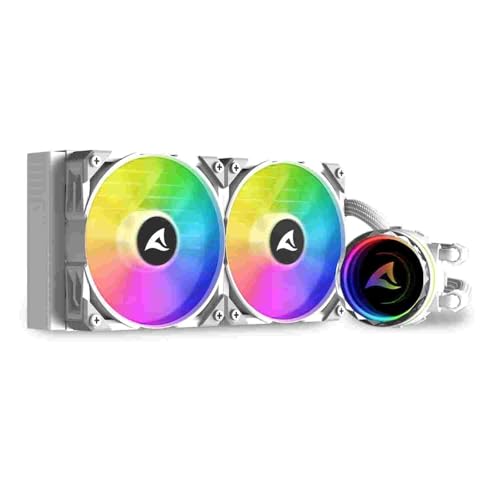 sharkoon s80 rgb aio-wasserkühlung 240mm pwm argb 2x 120mm lüfter am5 tr4