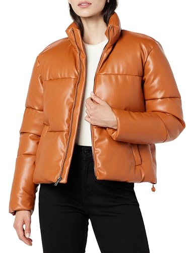 pufferjacke damen priscilla veganes leder cognac xxS