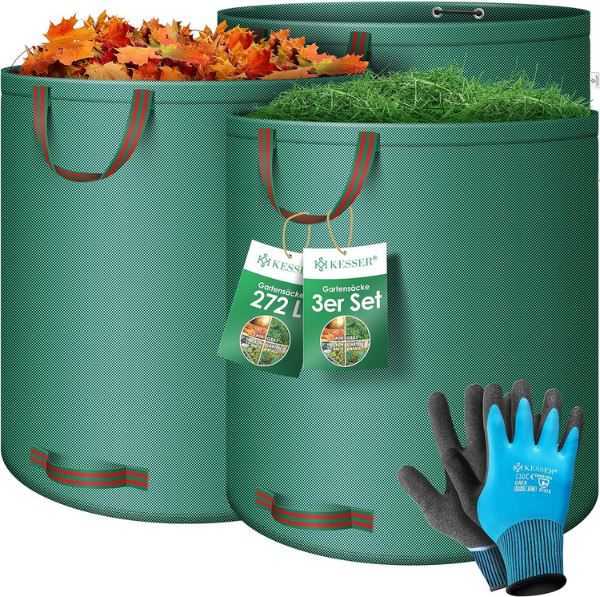 kesser gartenabfallsack 3x 272l mit handschuhe für 15,80 euro statt 20 euro