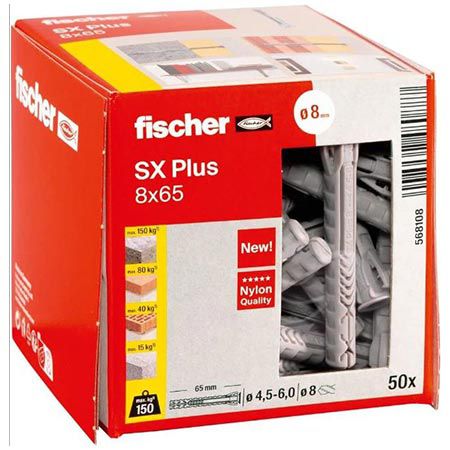 fischer Spreizdübel SX 8 Plus 50er Pack 8x65 mm für 6,57 Euro statt 11 Euro