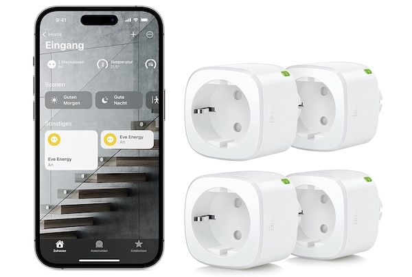 eve energy steckdose 4x smart home matter für 99,95 statt 148