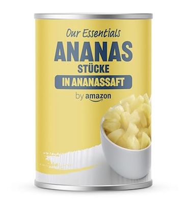 ananas stücke 560 g amazon für 1,35 euro statt 2 euro