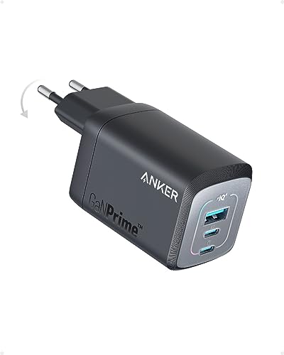 100W usb-c ladegerät, anker prime gan netzteil, 3-port schnellladegerät, kompatibel mit macbook, iphone15, galaxy s23