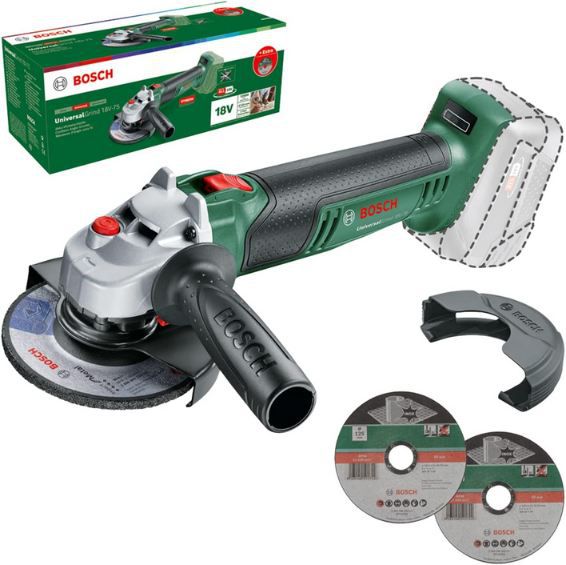 bosch universalgrind 18v-75 akku-winkelschleifer, 89,99 statt 116