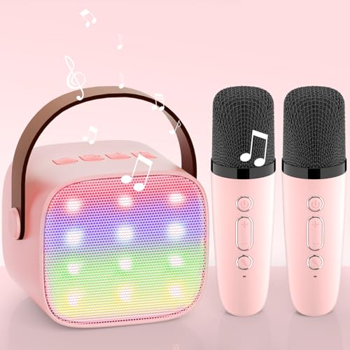 kinder karaoke maschine mit mikrofon, bluetooth lautsprecher, geschenk für mädchen und jungen 3-11 jahre