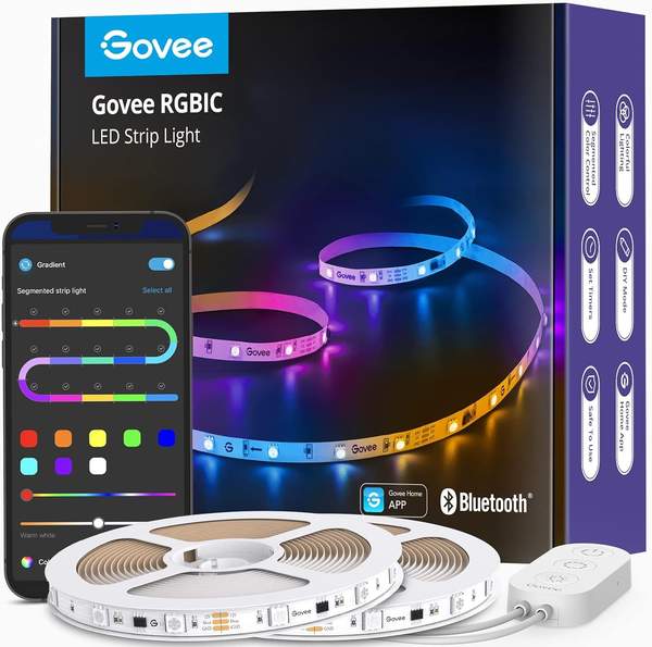 govee led strip 20m rgbic mit musik sync, segmentcontrol und app steuerung