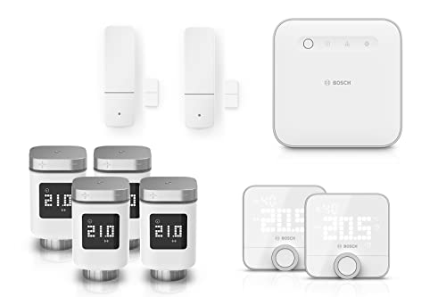 bosch smart home heizen-set mit 4 heizkörperthermostaten, 2 raumthermostaten und 2 kontakten