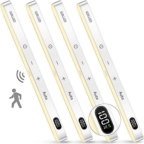 Produktbild: willed cabinet lighting led 3000 k mit bewegungsmelder, akku, usb, 4er pack