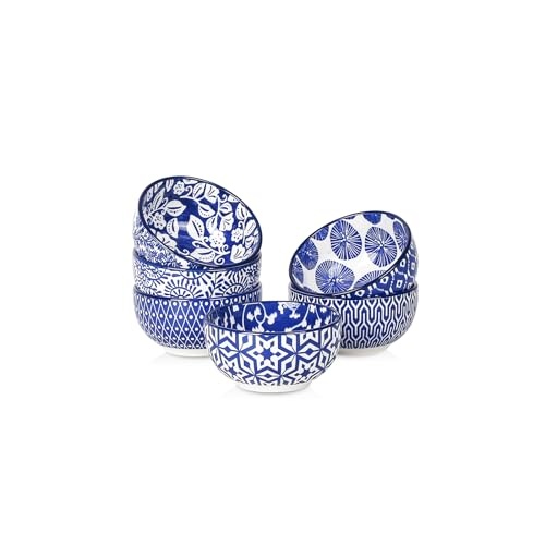 selamica schüssel set 118 ml kleine dessertschalen dipschalen vintage-blau 6er set