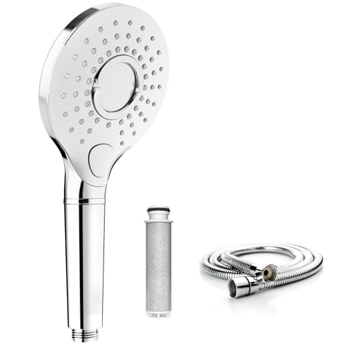 rainsworth duschkopf mit filter 150cm schlauch 3 funktionen handbrause chrom