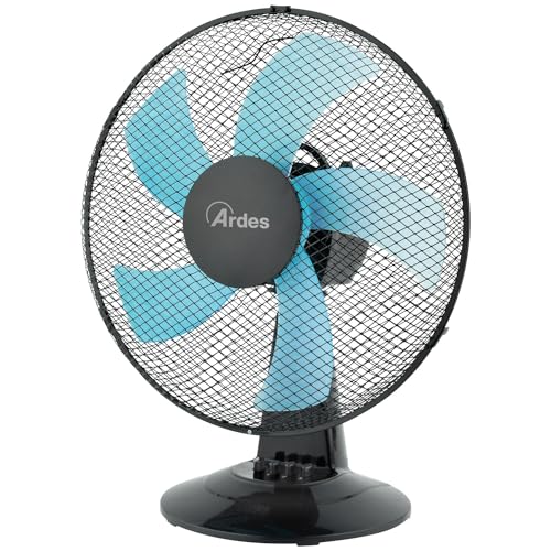 tischventilator ardes ar5st40n oszillierend 40 cm 5 flügel schwarz 3 geschwindigkeiten leise