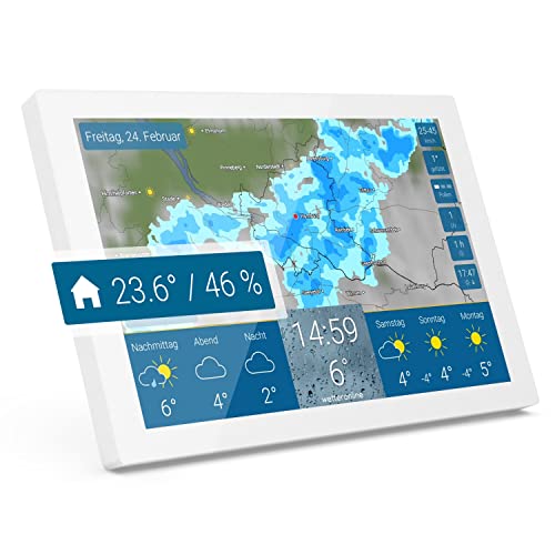 wetteronline home wetterstation mit farbdisplay, wettervorhersage, innensensor, pollenflug, uv-index