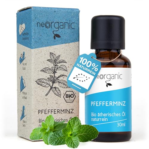 neoorganic bio pfefferminzöl 100% naturrein ätherisches öl 30ml zum backen