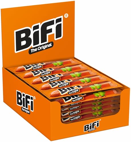 BiFi Salami Sticks 64er Pack, luftgetrocknete Wurst Snacks, mit Pfeffer & Knoblauch