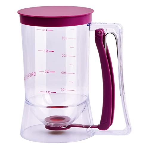 vesaneae teigportionierer mit deckel, 900ml kuchen und waffeln teigspender