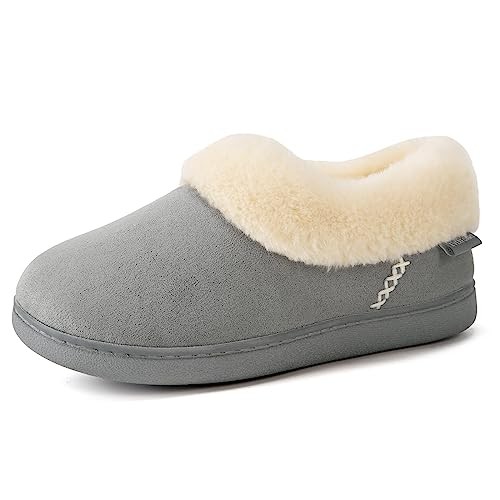 EverFoams Damen Hausschuhe Geschlossener Rücken Microsuede Warm Memoryschaum