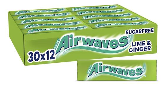 airwaves zuckerfreier kaugummi lime ginger 30 packung für 13,76 euro