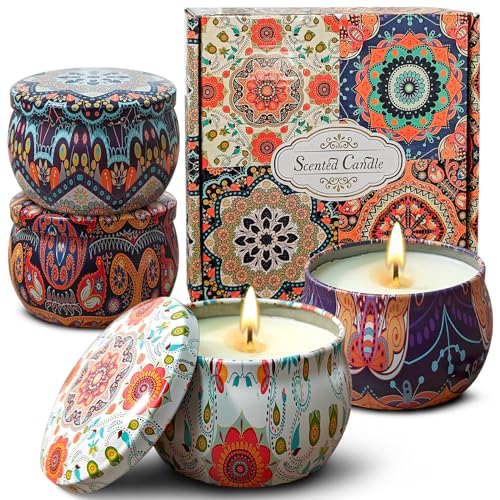 Produktbild: duftkerzen set 4 stück aromatherapie geschenke für frauen natürliches sojawachs